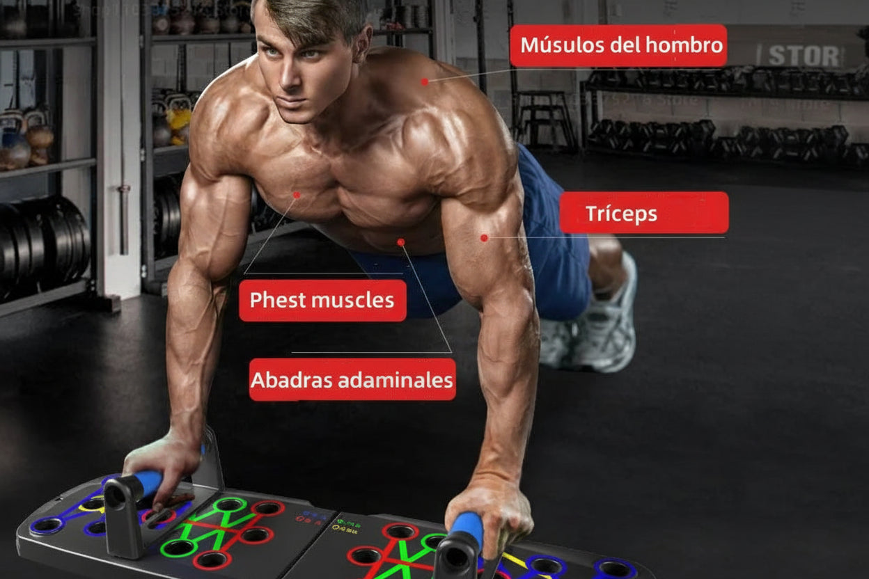 Tabla Push-Up Pro 14 en 1: Sistema de Entrenamiento Multifuncional | Lobox